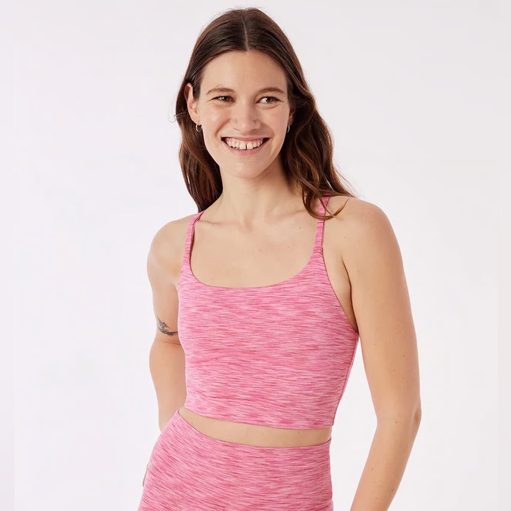 Outdoor Voices Flow Crop Top in Wild Pink